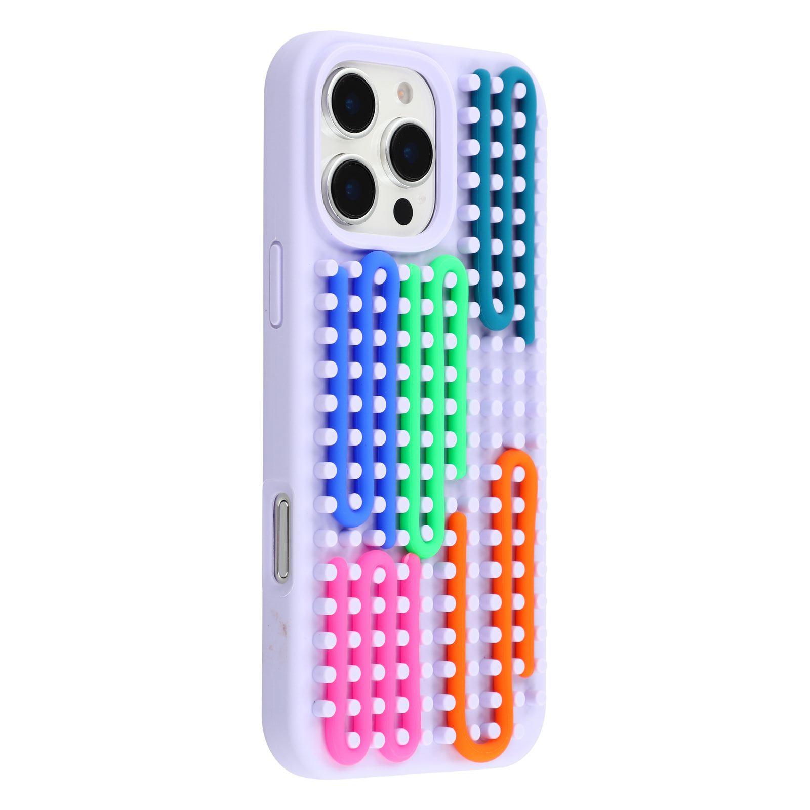 For iPhone 16 Pro Case 3D Stress Relief DIY Colorful Bar Silicone+PC Phone Cover Dots Design Purple
For iPhone 16 Pro Case 3D Stress Relief DIY Colorful Bar Silicone+PC Phone Cover Dots Design Purple