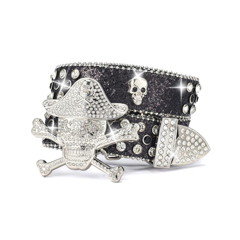 Punk Skull Buckle Belt for Adult Teens All Matching Rhinestones Studded Sequined Belt Halloween Party Music Festival Belt 100 чорний
Punk Skull Buckle Belt for Adult Teens All Matching Rhinestones Studded Sequined Belt Halloween Party Music Festival Belt 100 чорний