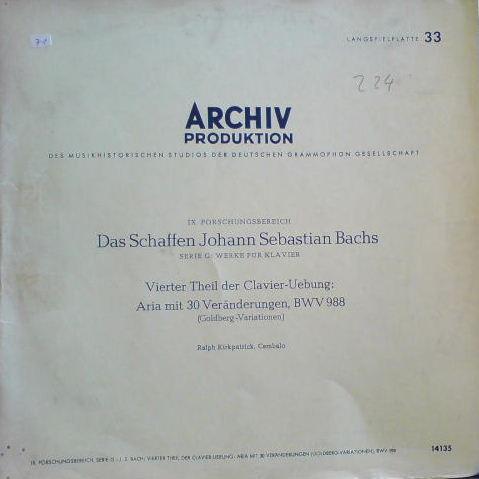 LP Record JOHANN SEBASTIAN BACH RALPH KIRKP Vierter Theil Der Clavieruebung A 14135APM ARCHIV PRODUKT 1958 Germany Classical Used
LP Record JOHANN SEBASTIAN BACH RALPH KIRKP Vierter Theil Der Clavieruebung A 14135APM ARCHIV PRODUKT 1958 Germany Classical Used
