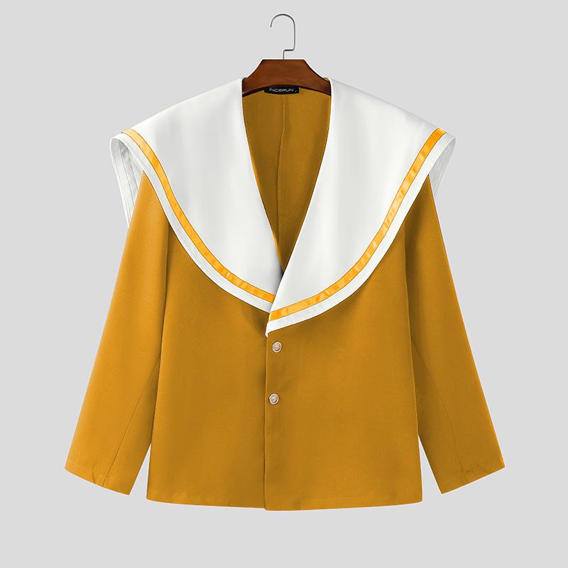 INCERUN Осень Мужские Куртки Пальто с Морским Воротником, Длинным Рукавом, Лоскутным Дизайном на Пуговицах, Свободного Кроя 4XL жёлтый
INCERUN Осень Мужские Куртки Пальто с Морским Воротником, Длинным Рукавом, Лоскутным Дизайном на Пуговицах, Свободного Кроя 4XL жёлтый