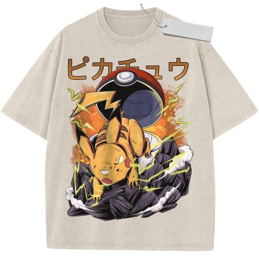 Unisex Black Washed Vintage T Shirt Pokemon Pikachu Thunder Ball Breakthrough High Quality Fabric for Casual Shopping M
Unisex Black Washed Vintage T Shirt Pokemon Pikachu Thunder Ball Breakthrough High Quality Fabric for Casual Shopping M