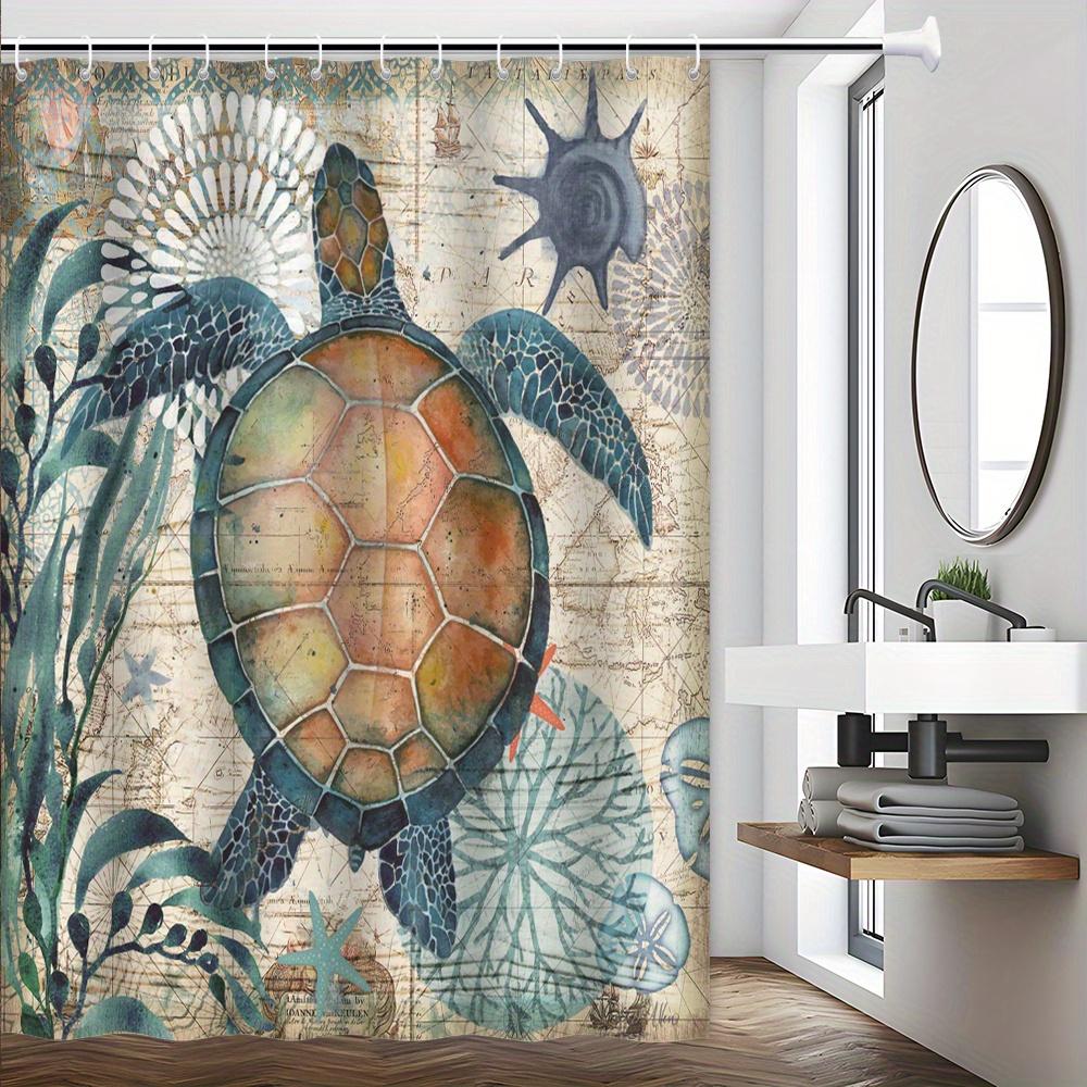 Vintage Sea Turtle Shower Curtain - Nautical Map & Ocean Life Theme For Bathroom Decor, Adds Coastal Charm And Adventure Spirit W60H190(CM)-1 Pcs
Vintage Sea Turtle Shower Curtain - Nautical Map & Ocean Life Theme For Bathroom Decor, Adds Coastal Charm And Adventure Spirit W60H190(CM)-1 Pcs