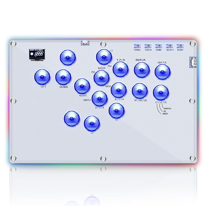 ITEFDTUTNE leverless controller Akecon 16 buttons Can be placed on your knees No delay Wide top plate RGB LED light hot swap Turbo rapid fire SOCD
ITEFDTUTNE leverless controller Akecon 16 buttons Can be placed on your knees No delay Wide top plate RGB LED light hot swap Turbo rapid fire SOCD
