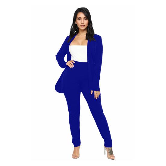 2 шт./комплект женский формальный пиджак брюки комплект длинные рукава приталенный кардиган с лацканами средний S синий
2 шт./комплект женский формальный пиджак брюки комплект длинные рукава приталенный кардиган с лацканами средний S синий
