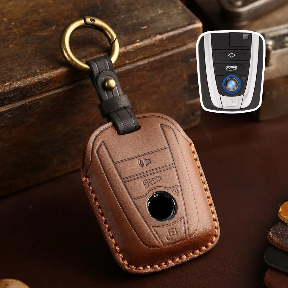 Key Comparison! Handmade Leather Key Case for BMW I3 I8, Vintage Style with Orange Stitch & Antique Ring, Grain Cowhide Cover коричневий
Key Comparison! Handmade Leather Key Case for BMW I3 I8, Vintage Style with Orange Stitch & Antique Ring, Grain Cowhide Cover коричневий