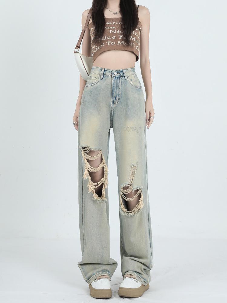 Women s Light Color High-Waisted Wide-Leg Ripped Jeans - Summer 2024 XS (70-80 jin)
Women s Light Color High-Waisted Wide-Leg Ripped Jeans - Summer 2024 XS (70-80 jin)