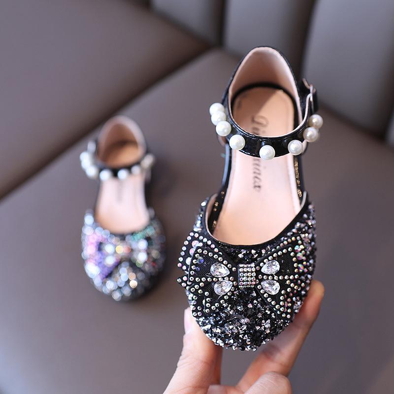 Size Spring Summer Girls Sandals With Bow Baby Toddler Diamond Princess Party Flats Kids Soft Single Leather Shoes 23
Size Spring Summer Girls Sandals With Bow Baby Toddler Diamond Princess Party Flats Kids Soft Single Leather Shoes 23