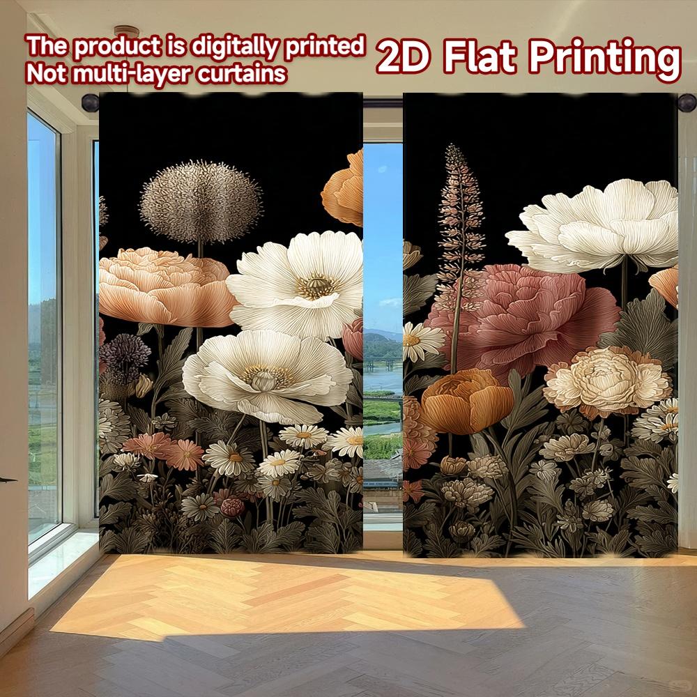 2D FLAT PRINTING 2pcs Curtains (Without Rod) Floral Elegance on Black (4) Easter Festival Fashion Curtains Fabric Curtains All 100*130 HOOK 1pcs
2D FLAT PRINTING 2pcs Curtains (Without Rod) Floral Elegance on Black (4) Easter Festival Fashion Curtains Fabric Curtains All 100*130 HOOK 1pcs