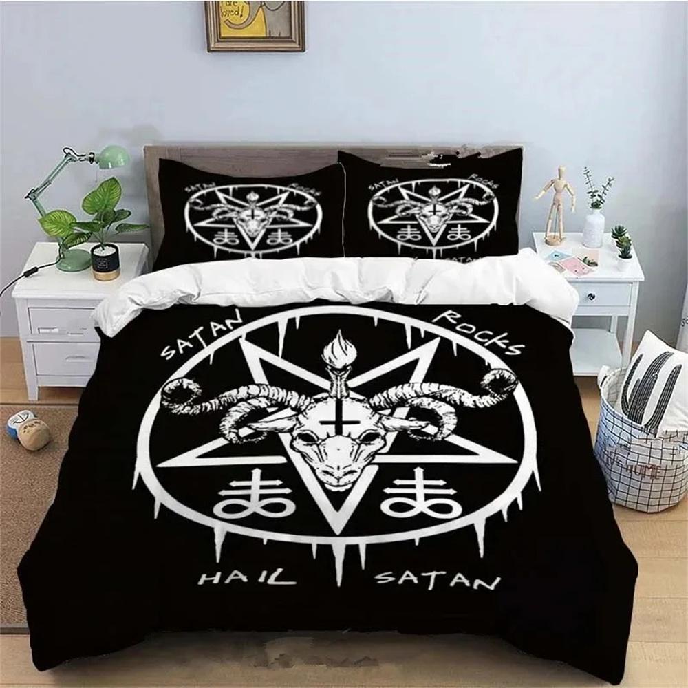Baphomet Duvet Cover King Queen Size Pentagram with Demon Satanic Goat Head Bedding Set for Boy Men Horror House Comforter Cover 135X200cm-2pcs
Baphomet Duvet Cover King Queen Size Pentagram with Demon Satanic Goat Head Bedding Set for Boy Men Horror House Comforter Cover 135X200cm-2pcs