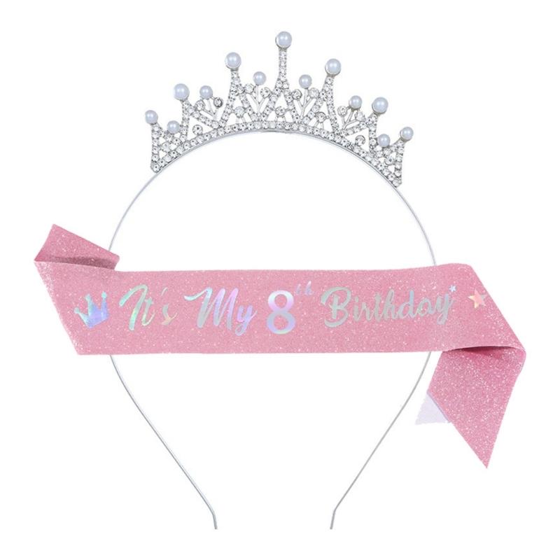 Girls Birthday Celebration Headpiece And Shoulder Sash Set Sparkling Glitters Fabric Practical Metal Party Decorations
Girls Birthday Celebration Headpiece And Shoulder Sash Set Sparkling Glitters Fabric Practical Metal Party Decorations