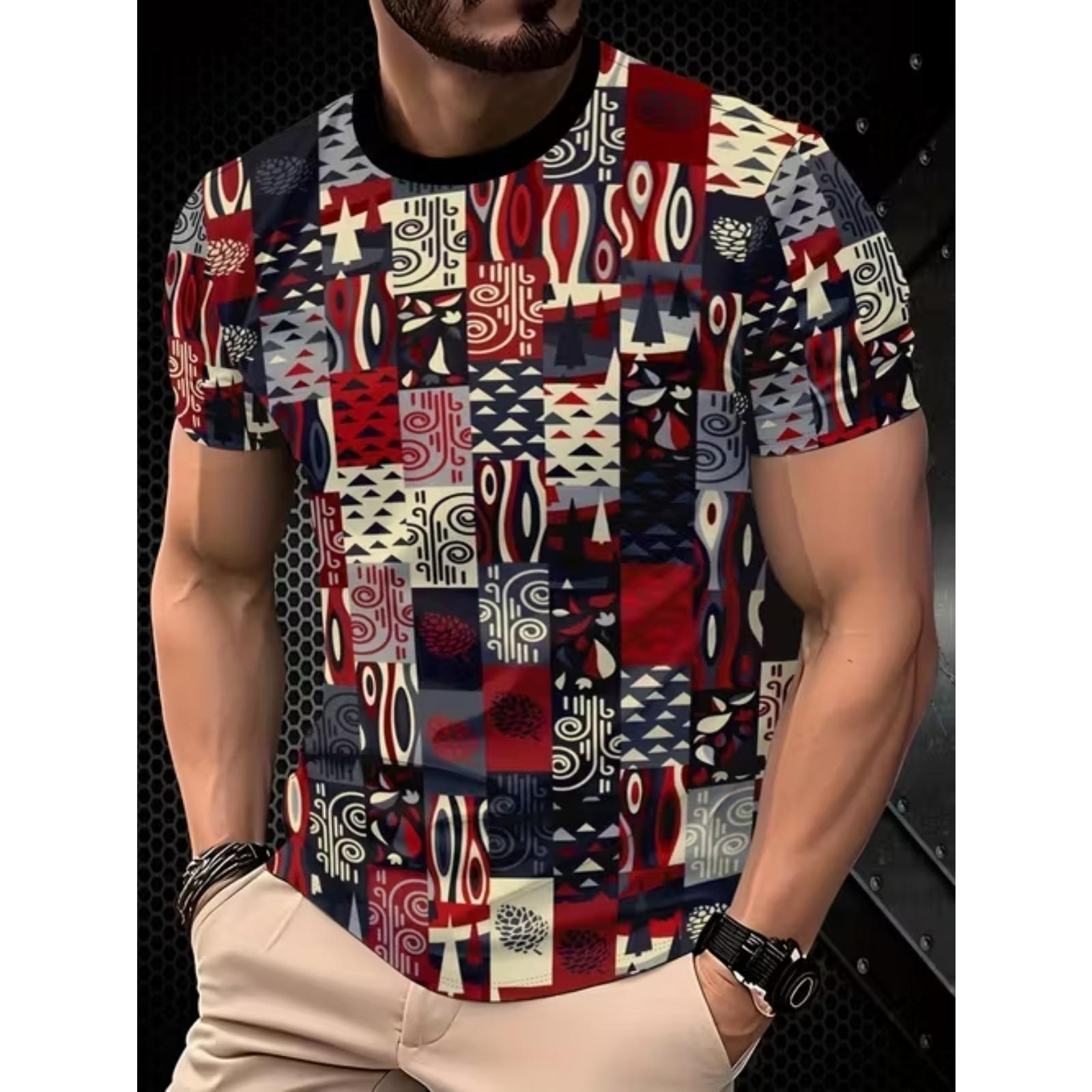 New Summer Men s Fashion T-shirt Personality Geometry Pattern Printed Men s T-shirt Top 8XL червоний
New Summer Men s Fashion T-shirt Personality Geometry Pattern Printed Men s T-shirt Top 8XL червоний