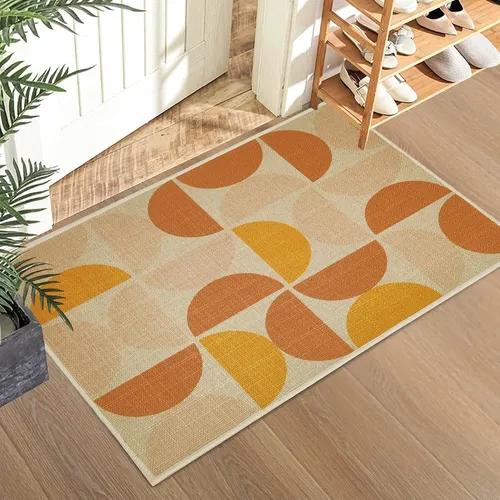 Doormat Entrance Mat Retro Orange Floral Checkered Pattern Non Slip Print Floor Mat for Entryway Bathroom Kitchen Hallway 40cm x 60cm
Doormat Entrance Mat Retro Orange Floral Checkered Pattern Non Slip Print Floor Mat for Entryway Bathroom Kitchen Hallway 40cm x 60cm