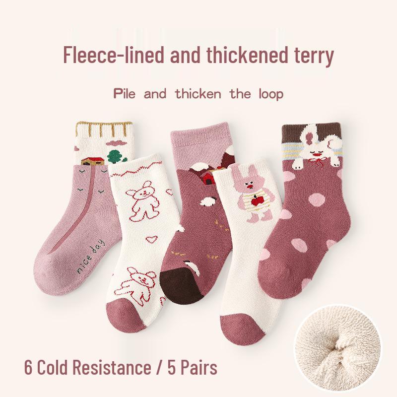Winter Thickened Girls Korean Cartoon Mid-Calf Socks - Cute Terry Style for Autumn and Winter M (Approx. 3-5 years, Foot Length 15-18cm)
Winter Thickened Girls Korean Cartoon Mid-Calf Socks - Cute Terry Style for Autumn and Winter M (Approx. 3-5 years, Foot Length 15-18cm)