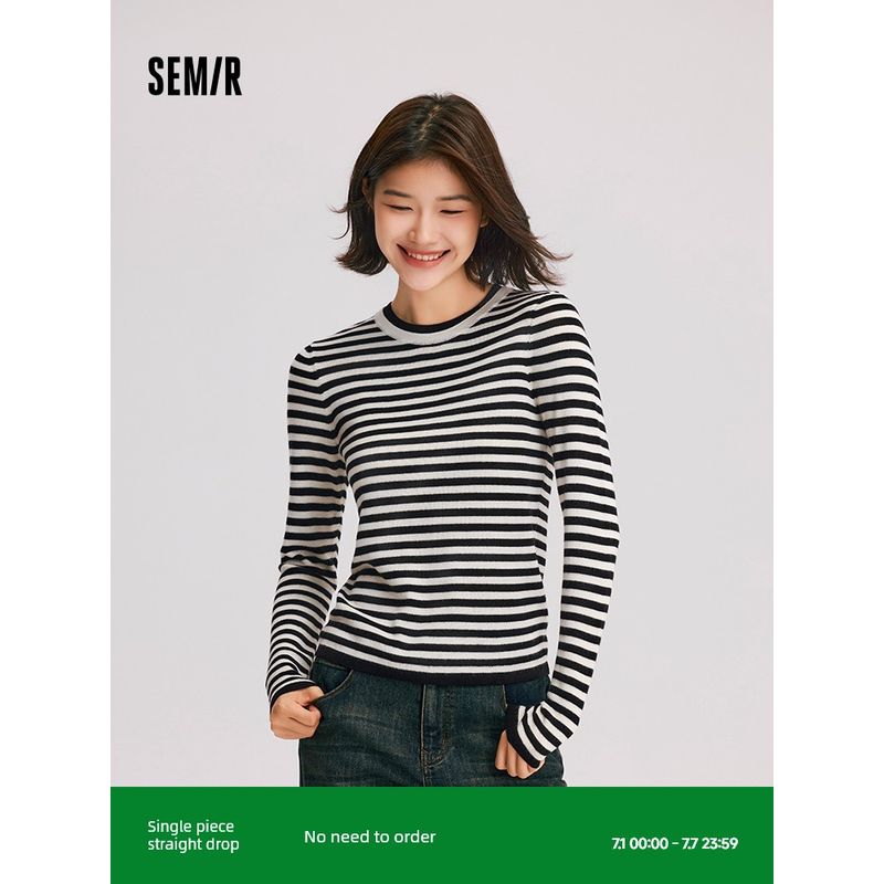 Senma Knitwear Women s Contrast Colors False-Two-Piece Inner Wear Minimalist Winter 2024 New Arrival Wool Pullover Sweater Silm Black and white tone 00491 160/84A/M
Senma Knitwear Women s Contrast Colors False-Two-Piece Inner Wear Minimalist Winter 2024 New Arrival Wool Pullover Sweater Silm Black and white tone 00491 160/84A/M