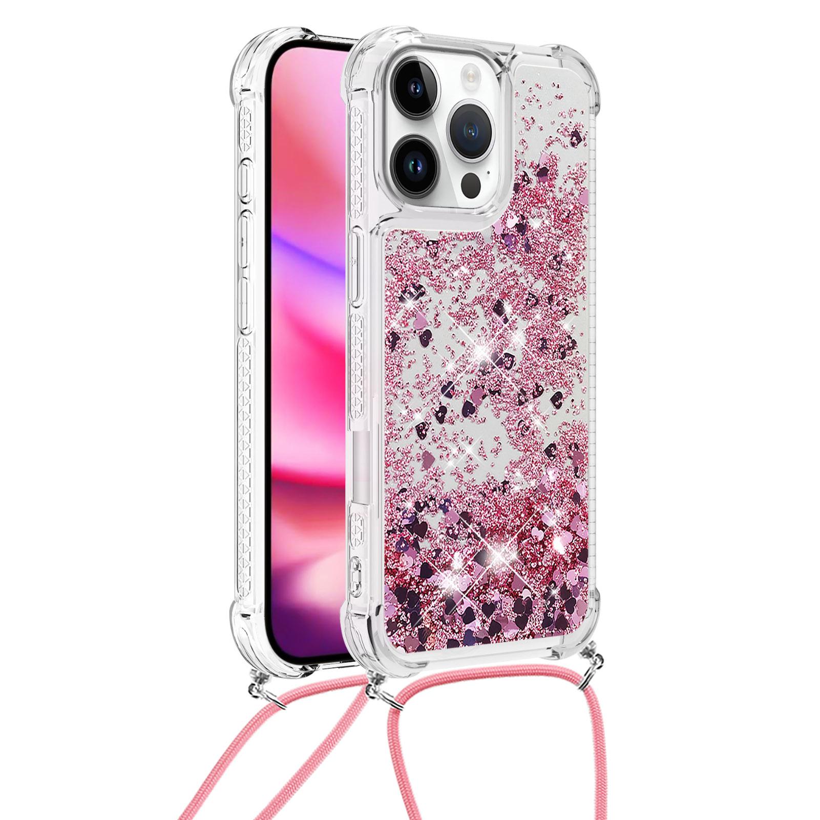 For iPhone 16 Pro Max TPU Case Quicksand Design Phone Cover with Lanyard Rose Gold/Hearts
For iPhone 16 Pro Max TPU Case Quicksand Design Phone Cover with Lanyard Rose Gold/Hearts