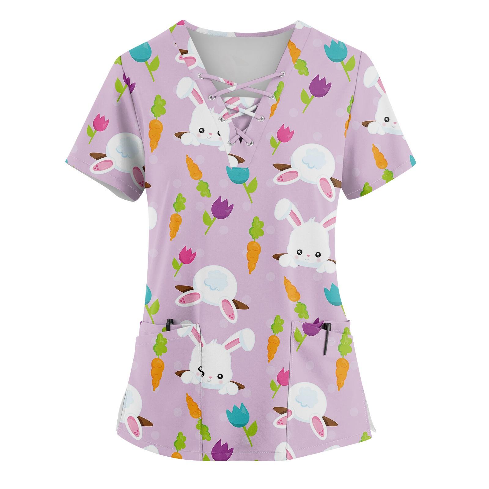 Женский топ с коротким рукавом, V-образным вырезом, завязкой, принтом пасхального кролика и карманом XXXL
Женский топ с коротким рукавом, V-образным вырезом, завязкой, принтом пасхального кролика и карманом XXXL