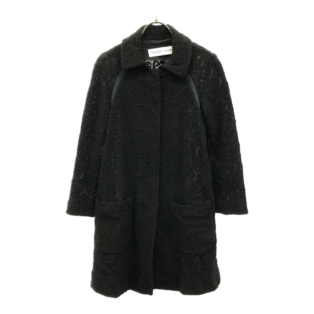 SEE BY CHLOE Floral coat 38 black No lining Women Used
SEE BY CHLOE Floral coat 38 black No lining Women Used