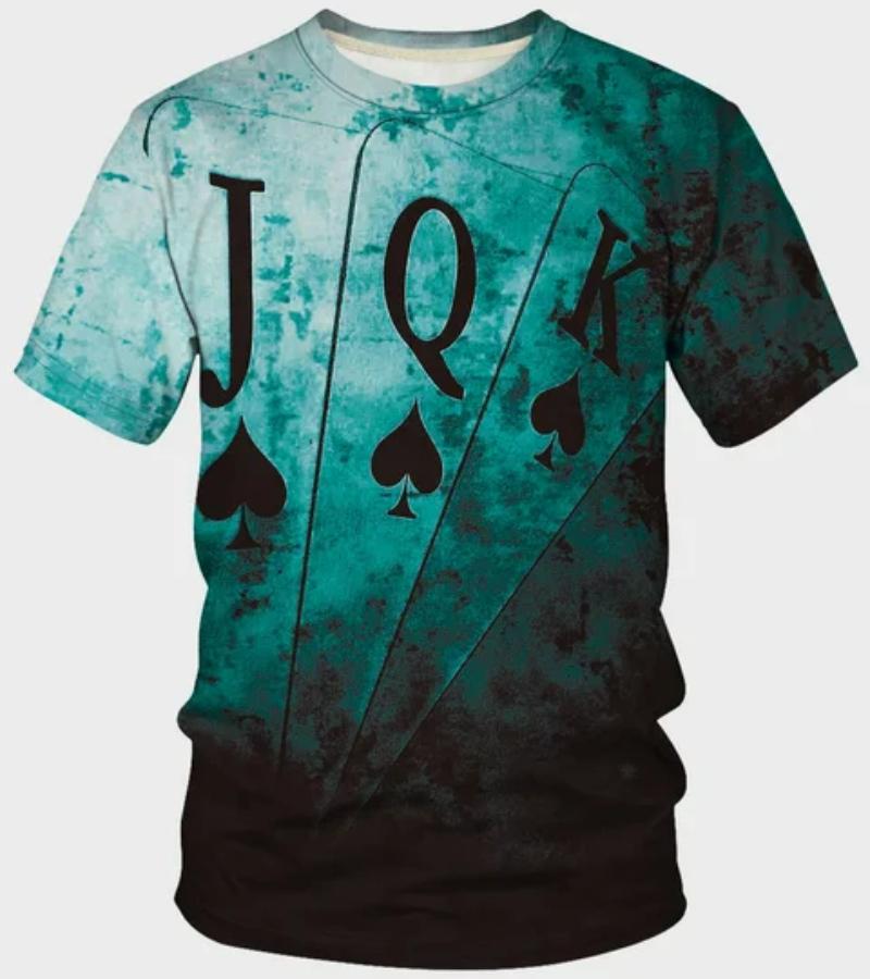 Модна чоловіча футболка Poker JQK 3d Футболка Oversize Футболка Вуличний одяг Повсякденна футболка з коротким рукавом Літній чоловічий одяг Топи XS
Модна чоловіча футболка Poker JQK 3d Футболка Oversize Футболка Вуличний одяг Повсякденна футболка з коротким рукавом Літній чоловічий одяг Топи XS