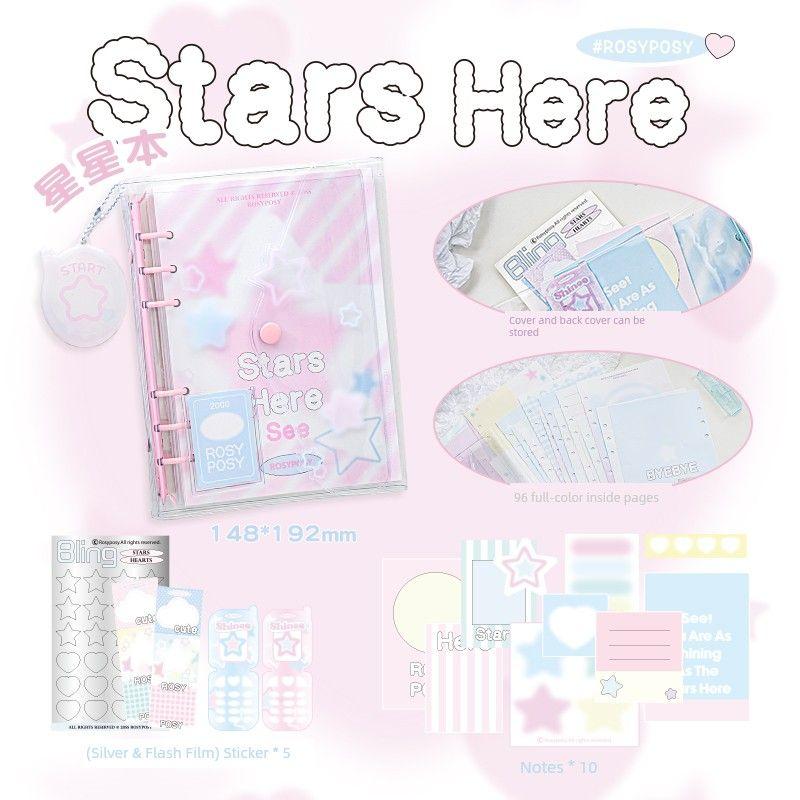 Miss Ben Soft Set Journal Book Transparent Loose-Leaf Notebook Good-looking Removable XINGX Portable Notepad star story (Pink)
Miss Ben Soft Set Journal Book Transparent Loose-Leaf Notebook Good-looking Removable XINGX Portable Notepad star story (Pink)