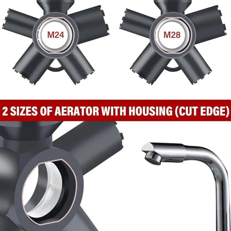 1Pcs Faucet Aerator Key 10 In 1 Abs Faucet Aerator Removal Tool For Threaded Aerator/Aerator With Housing Cut Edge&Round One Size
1Pcs Faucet Aerator Key 10 In 1 Abs Faucet Aerator Removal Tool For Threaded Aerator/Aerator With Housing Cut Edge&Round One Size