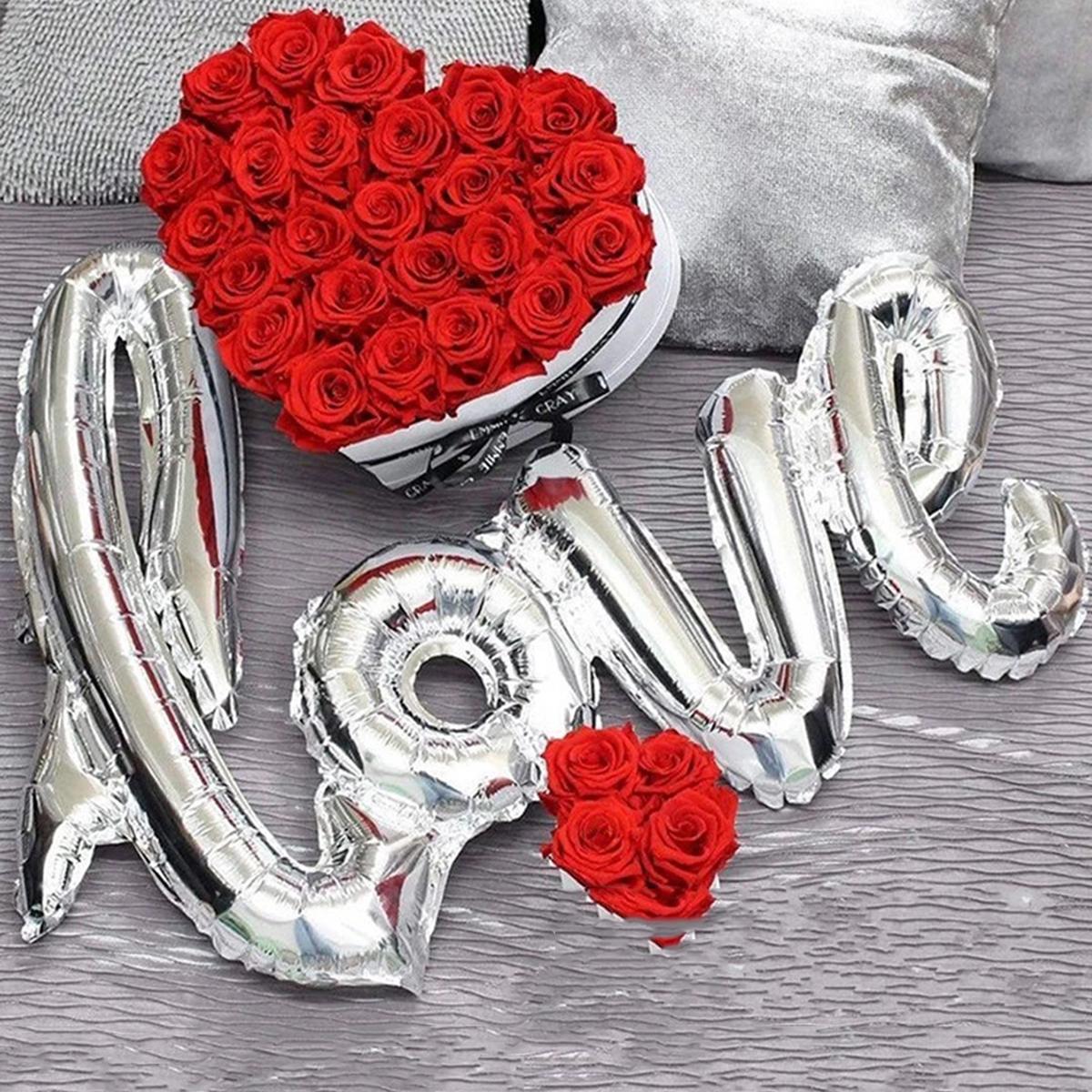 1 шт. свадебные воздушные шары с буквами ЛЮБОВЬ, украшение из сиамской фольги, романтическое украшение на день Святого Валентина серебряный