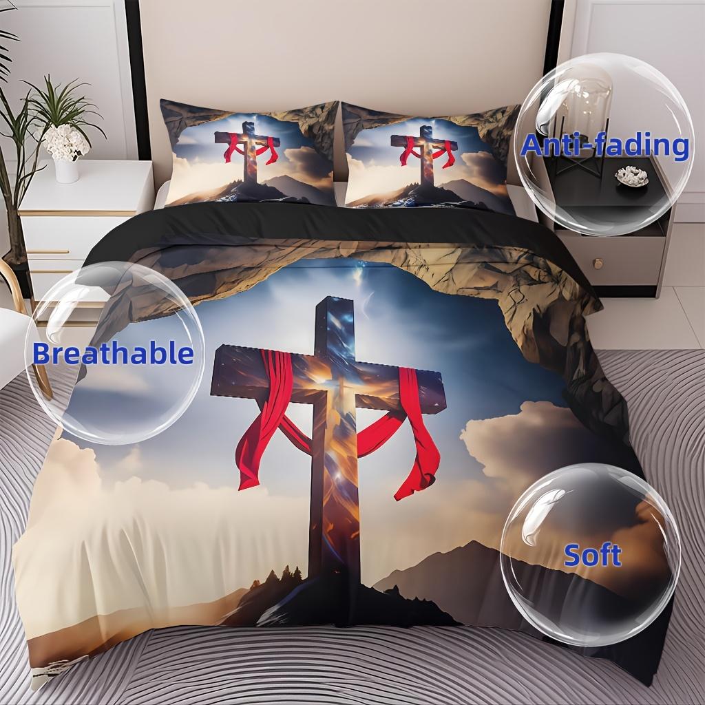 3pcs Comfortable Galaxy Cross Theme Duvet Cover Set Soft High-Definition Digital Print Fashion Simple Style All-Season EU Twin(135x200cm)
3pcs Comfortable Galaxy Cross Theme Duvet Cover Set Soft High-Definition Digital Print Fashion Simple Style All-Season EU Twin(135x200cm)