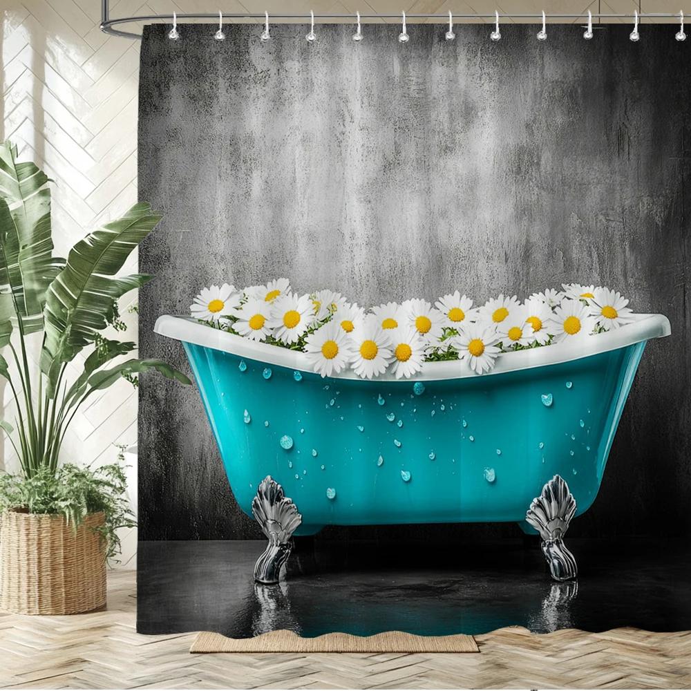 Beautiful Bathtub Flowers Pattern Printed Fabric Shower Curtain Bathroom Curtain,Home Decoration Curtain With Hooks W60H190(CM)-1 Pcs
Beautiful Bathtub Flowers Pattern Printed Fabric Shower Curtain Bathroom Curtain,Home Decoration Curtain With Hooks W60H190(CM)-1 Pcs
