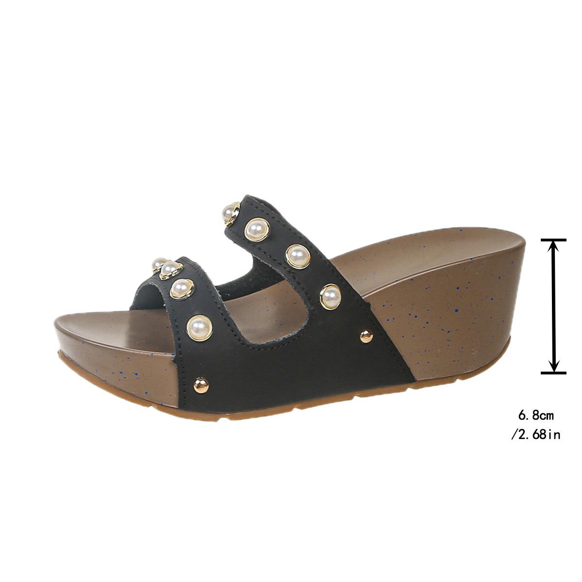 Thick-soled cool slippers women s new models with fashionable Korean version of mid-heel wedge heel rivets beaded open-toed Roman women s shoes 43 чорний
Thick-soled cool slippers women s new models with fashionable Korean version of mid-heel wedge heel rivets beaded open-toed Roman women s shoes 43 чорний