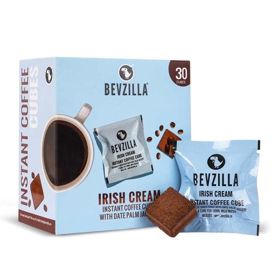 Bevzilla 30 Irish Cream Flavor Instant Coffee Cubes | Made with Date Palm Jaggery & Arabica Beans | No Refined Sugar | No Preservatives
Bevzilla 30 Irish Cream Flavor Instant Coffee Cubes | Made with Date Palm Jaggery & Arabica Beans | No Refined Sugar | No Preservatives