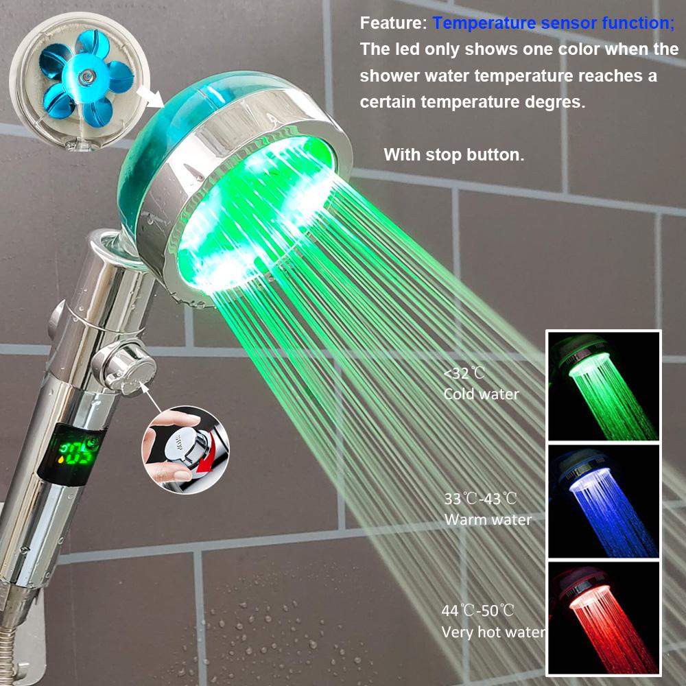 High Pressure Led Shower Head One Key Stop Button Digital Display Screen Black Handheld Shower Temperature Sensor Shower Head
High Pressure Led Shower Head One Key Stop Button Digital Display Screen Black Handheld Shower Temperature Sensor Shower Head