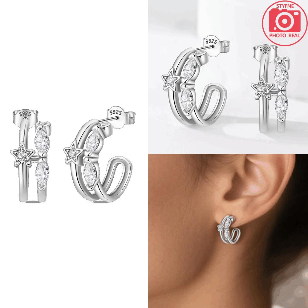 Earring White Zircon Snowflake Stud Earrings Star Heart Earrings S925 Silver Delicate Jewelry Fine Gift
Earring White Zircon Snowflake Stud Earrings Star Heart Earrings S925 Silver Delicate Jewelry Fine Gift
