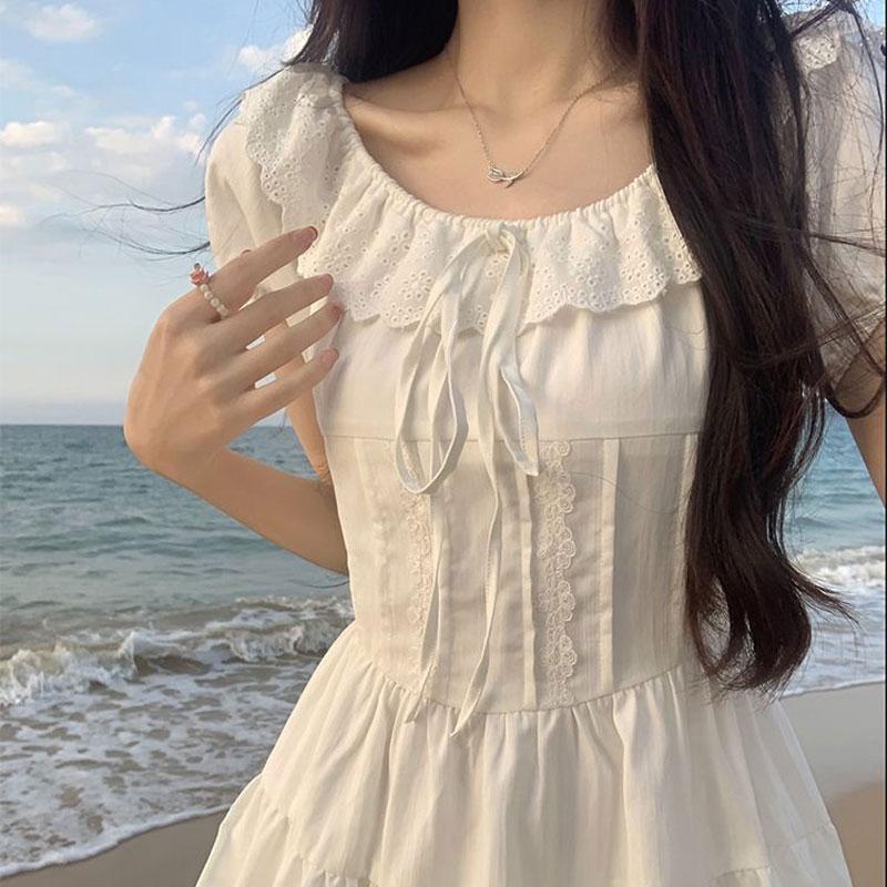 Стильное мини-платье на кулиске с кружевной вставкой 2025 Лето Милое А-силуэт Талия Женская одежда Однотонные Базовые платья с пышными рукавами S белый
Стильное мини-платье на кулиске с кружевной вставкой 2025 Лето Милое А-силуэт Талия Женская одежда Однотонные Базовые платья с пышными рукавами S белый