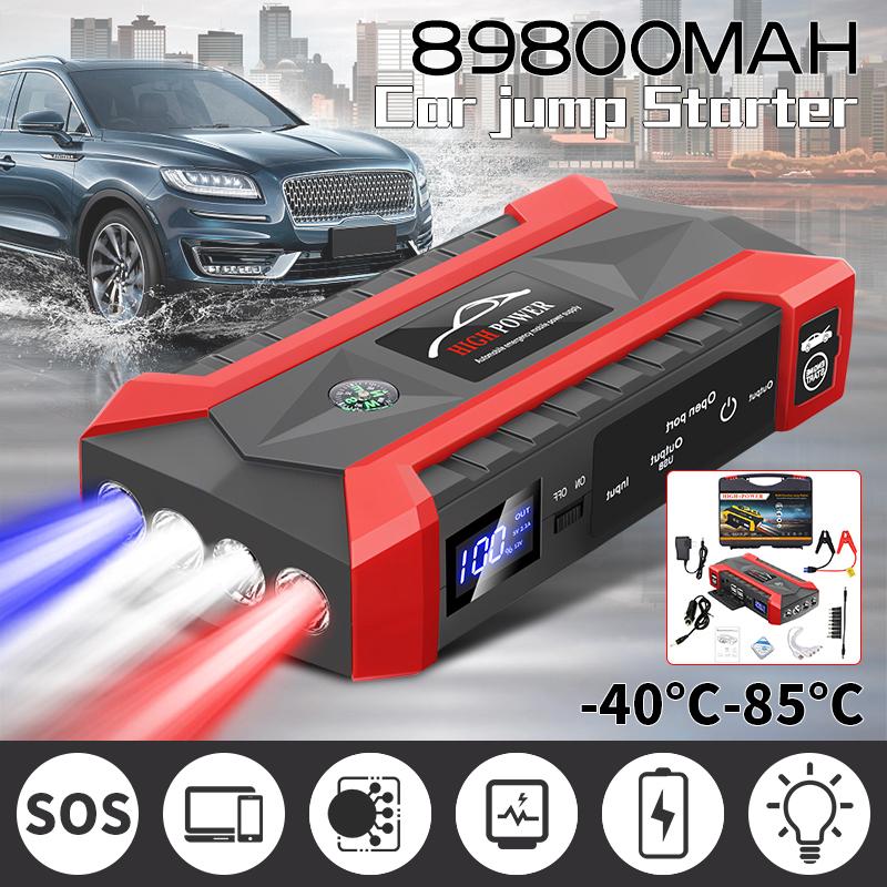 ABS Car Jump Starter 12V 89800mAh Car Emergency Starter 4 USB Power Supply with Light for Gas/Diesel Engine Vehicles EU Plug
ABS Car Jump Starter 12V 89800mAh Car Emergency Starter 4 USB Power Supply with Light for Gas/Diesel Engine Vehicles EU Plug