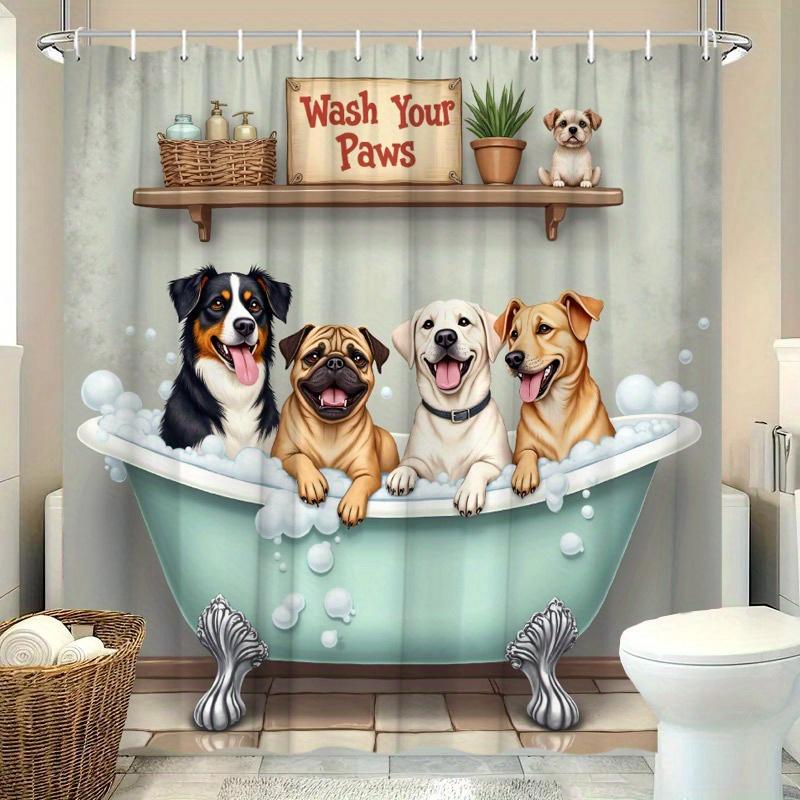 3D Adorable Dogs In Bathtub Waterproof Shower Curtain For Kids Bathroom Decor With Fun And Playful Design W60H190(CM)-1 Pcs
3D Adorable Dogs In Bathtub Waterproof Shower Curtain For Kids Bathroom Decor With Fun And Playful Design W60H190(CM)-1 Pcs