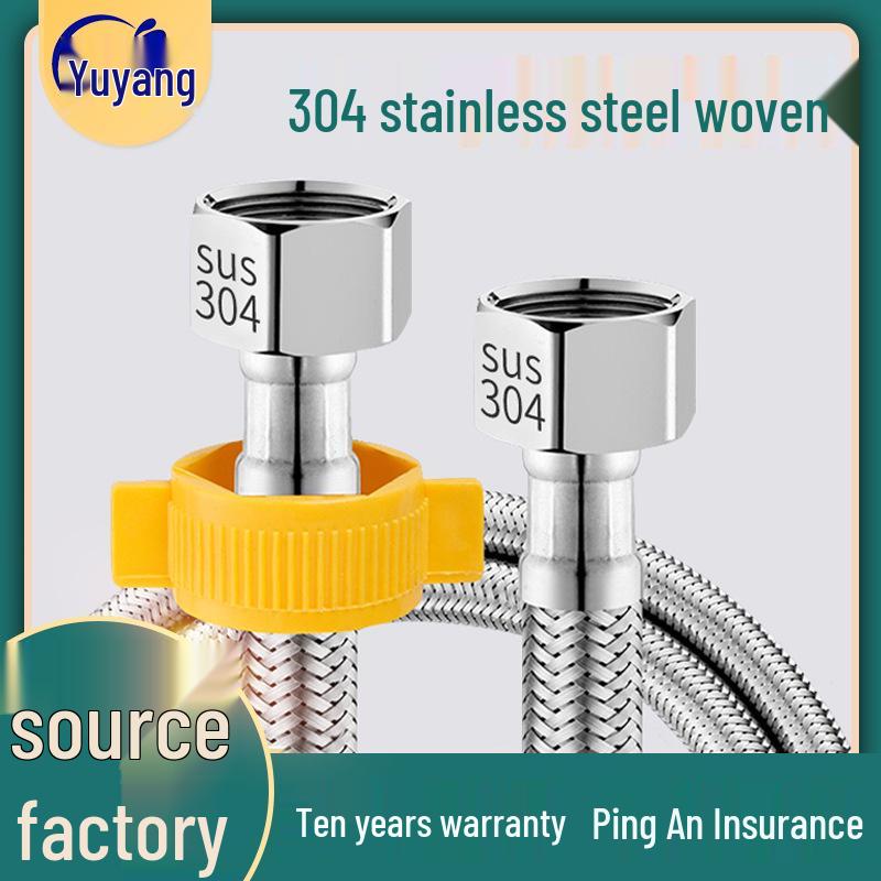 304 Stainless Steel Braided Hose for Water Heaters and Faucets – High-Pressure, Hot/Cold 4-Point Inlet 30cm Plated Steel Cap
304 Stainless Steel Braided Hose for Water Heaters and Faucets – High-Pressure, Hot/Cold 4-Point Inlet 30cm Plated Steel Cap