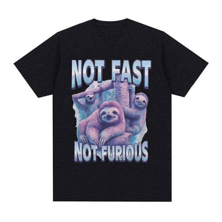 Not Fast Not Furious TShirt Sloth Typography Funny Animal Meme Graphic Tee Shirt Unisex Women Fashion High Quality Cotton T Shirts 4XL
Not Fast Not Furious TShirt Sloth Typography Funny Animal Meme Graphic Tee Shirt Unisex Women Fashion High Quality Cotton T Shirts 4XL