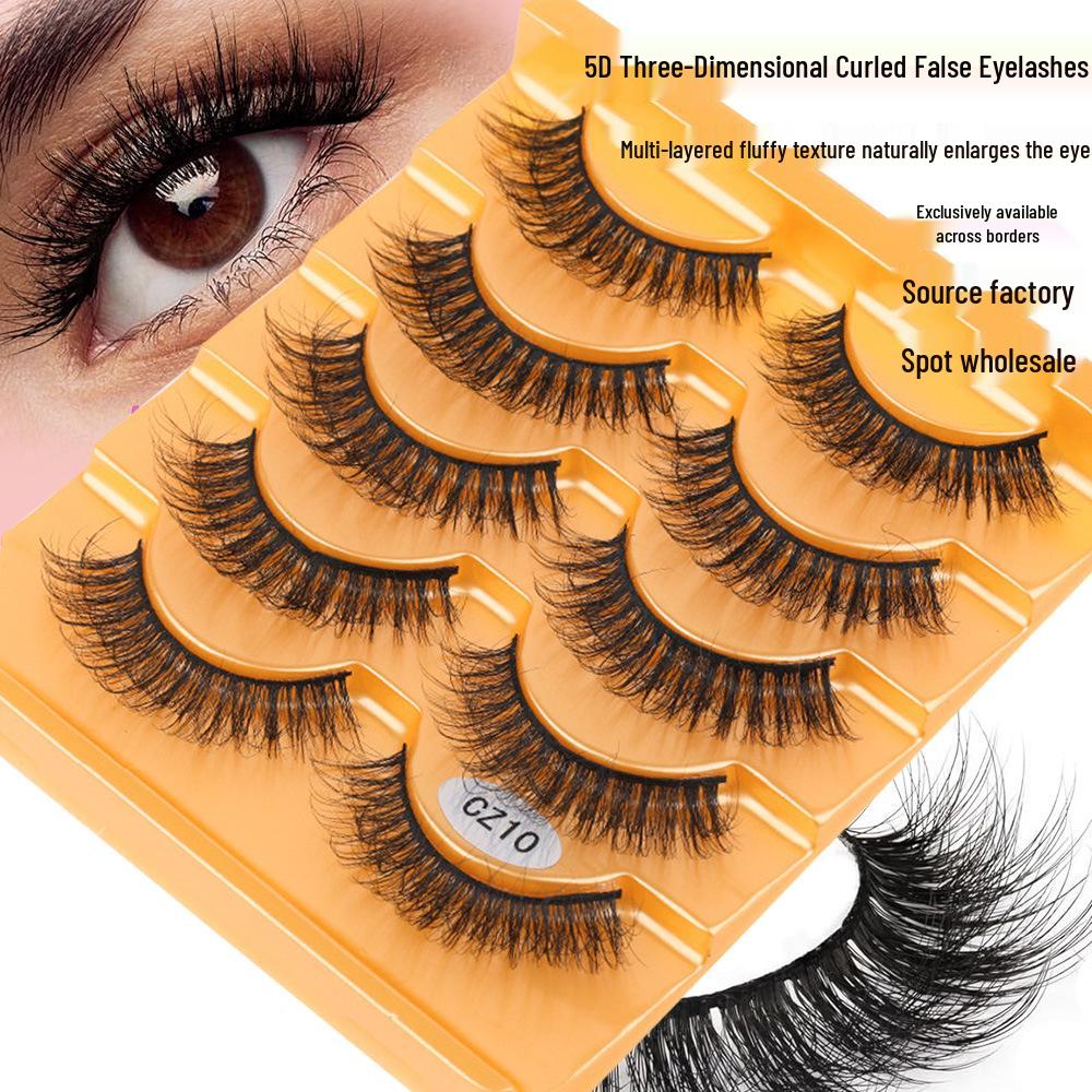 5 Pairs of 3D Curled Messy Frizzy False Eyelashes - European and American Barbie Style, Thick Cross-Cut Design
5 Pairs of 3D Curled Messy Frizzy False Eyelashes - European and American Barbie Style, Thick Cross-Cut Design
