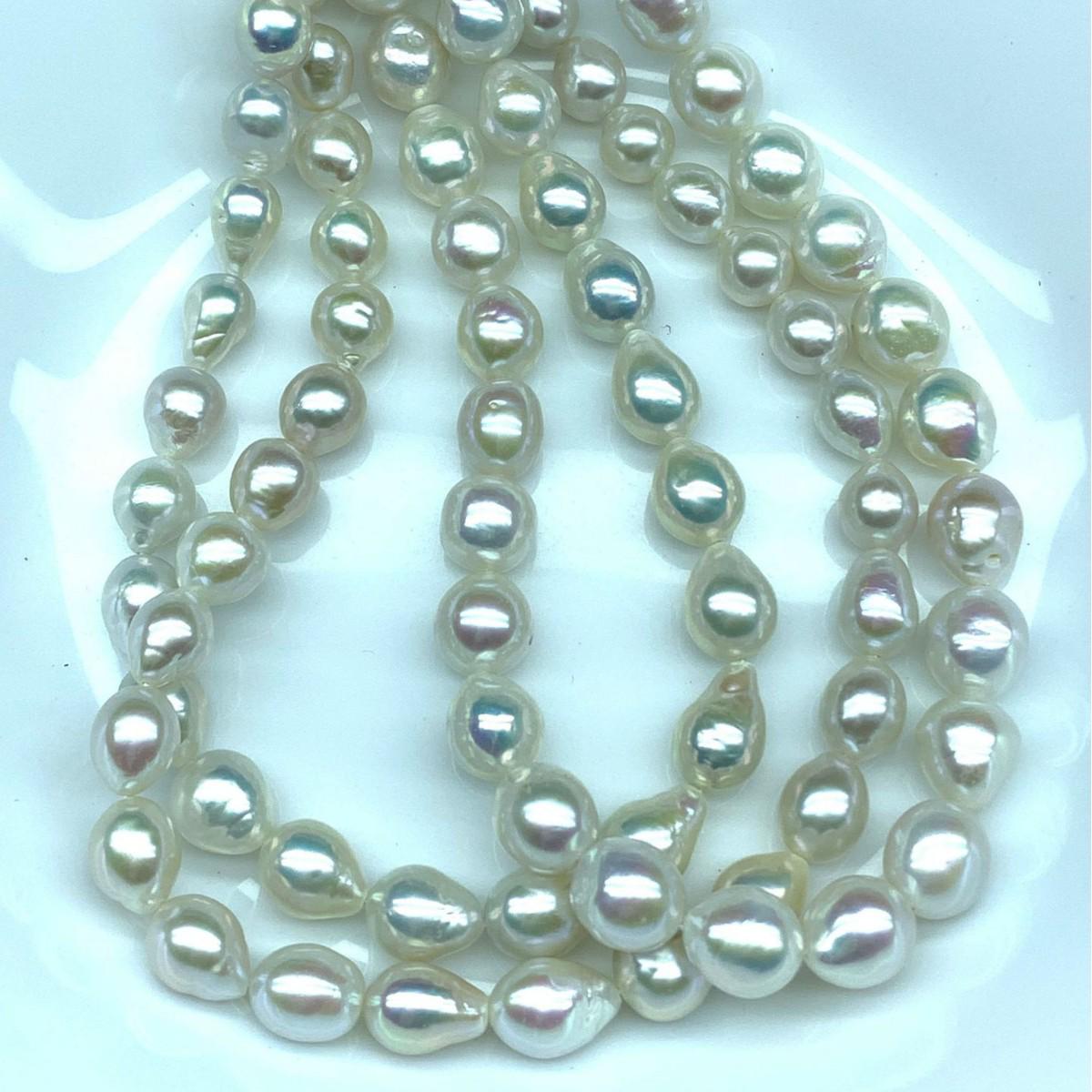 Барочное ожерелье из пресноводного жемчуга, 10-12 мм, почти круглое, сильный блеск
Барочное ожерелье из пресноводного жемчуга, 10-12 мм, почти круглое, сильный блеск