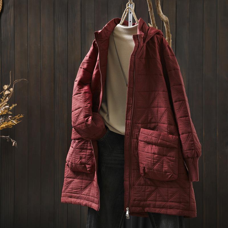 Johnature Women Vintage Hooded Zipper Long Sleeve Winter Coats Solid Color Patchwork Pocket Warm Female Coats M красный
Johnature Women Vintage Hooded Zipper Long Sleeve Winter Coats Solid Color Patchwork Pocket Warm Female Coats M красный