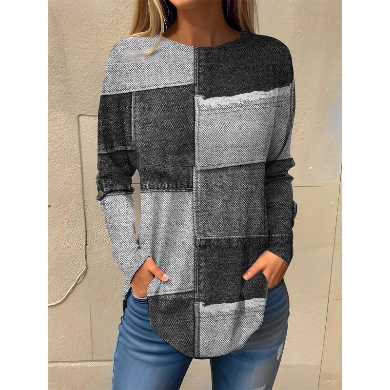 Модные женские футболки, толстовка с геометрическим принтом, длинный рукав, базовый круглый вырез, стандартный крой, геометрический рисунок, осень и зима 8XL
Модные женские футболки, толстовка с геометрическим принтом, длинный рукав, базовый круглый вырез, стандартный крой, геометрический рисунок, осень и зима 8XL