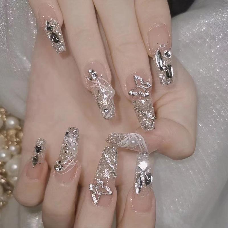 Trendy Butterfly Removable Nail Art - Handmade Flashy Finish Fake Nails Phototherapy Glue Version
Trendy Butterfly Removable Nail Art - Handmade Flashy Finish Fake Nails Phototherapy Glue Version