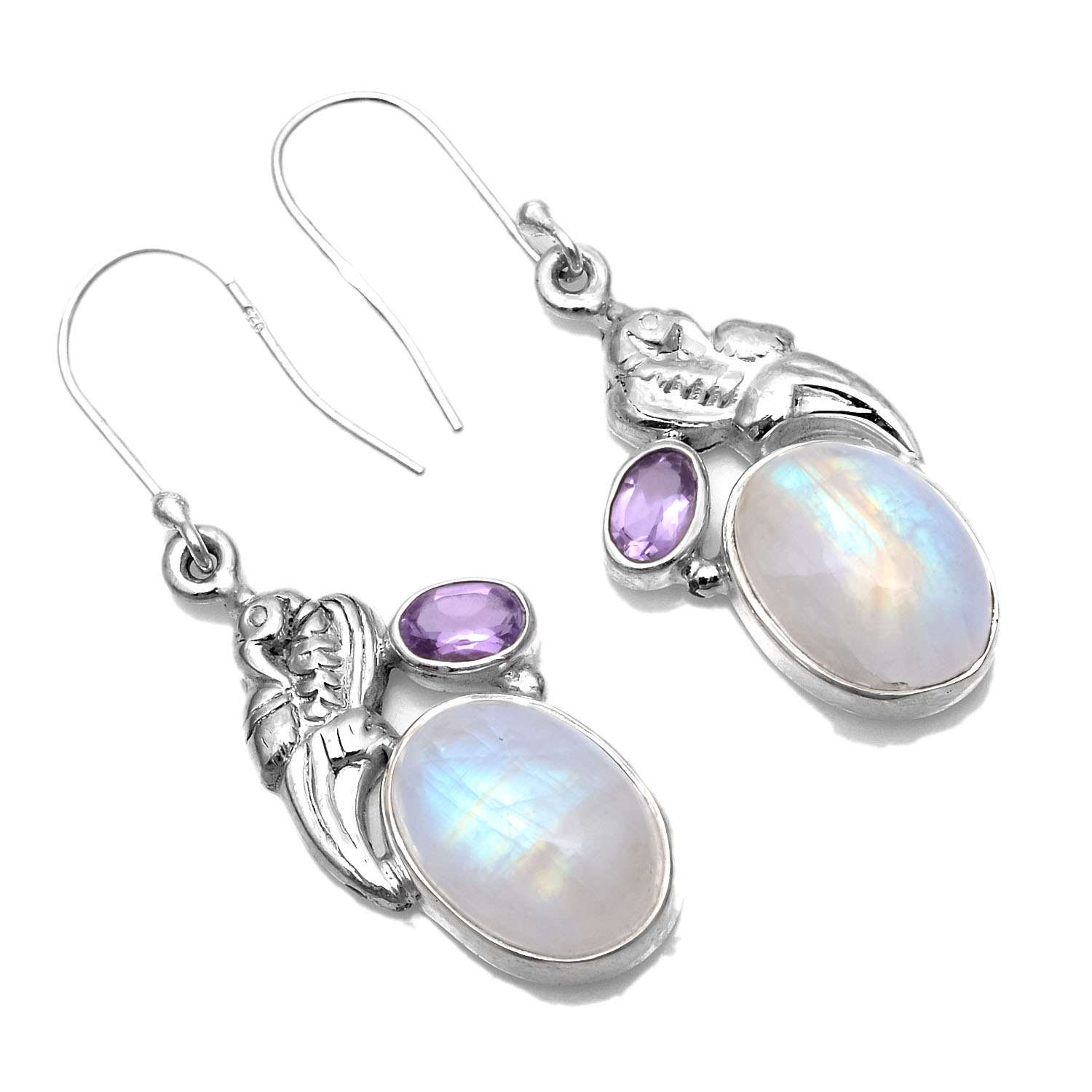 Rainbow Moonstone Gemstone Earrings Solid 925 Sterling Silver Handmade Earrings Jewelry Gift For Women And Girls E-1519
Rainbow Moonstone Gemstone Earrings Solid 925 Sterling Silver Handmade Earrings Jewelry Gift For Women And Girls E-1519