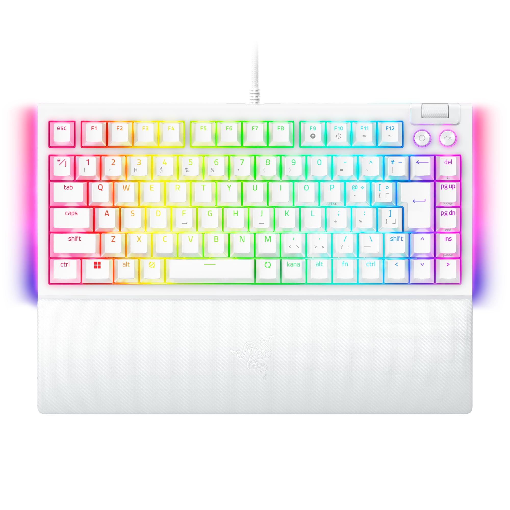 Механічна клавіатура Razer Razer BlackWidow V4 JP White Edition, яка дозволяє замінити перемикачі клавіш і налаштувати бажане відчуття клавіші Помаранчевий
Механічна клавіатура Razer Razer BlackWidow V4 JP White Edition, яка дозволяє замінити перемикачі клавіш і налаштувати бажане відчуття клавіші Помаранчевий