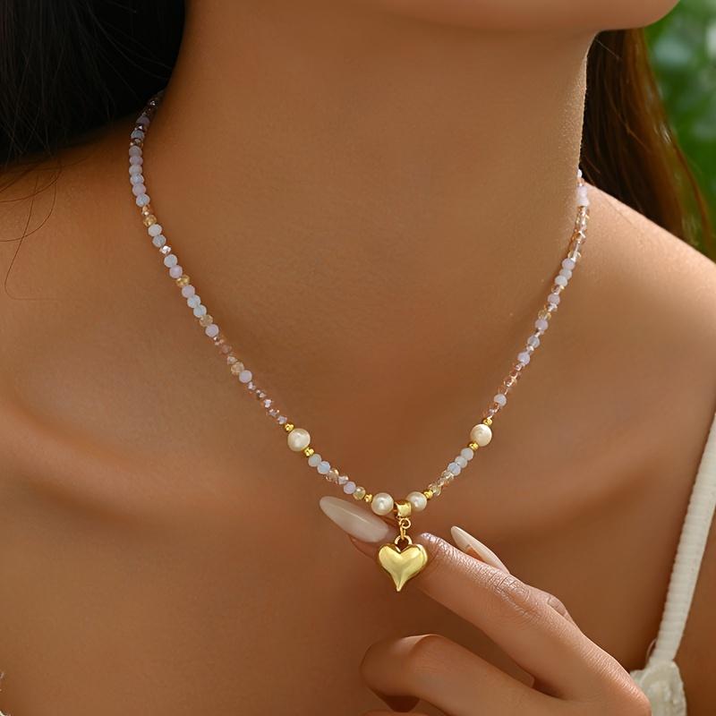 Bohemian Colorful Beads Chain Fashion Necklaces White Heart Pendant Zircon for Women Valentine s Accessories
Bohemian Colorful Beads Chain Fashion Necklaces White Heart Pendant Zircon for Women Valentine s Accessories