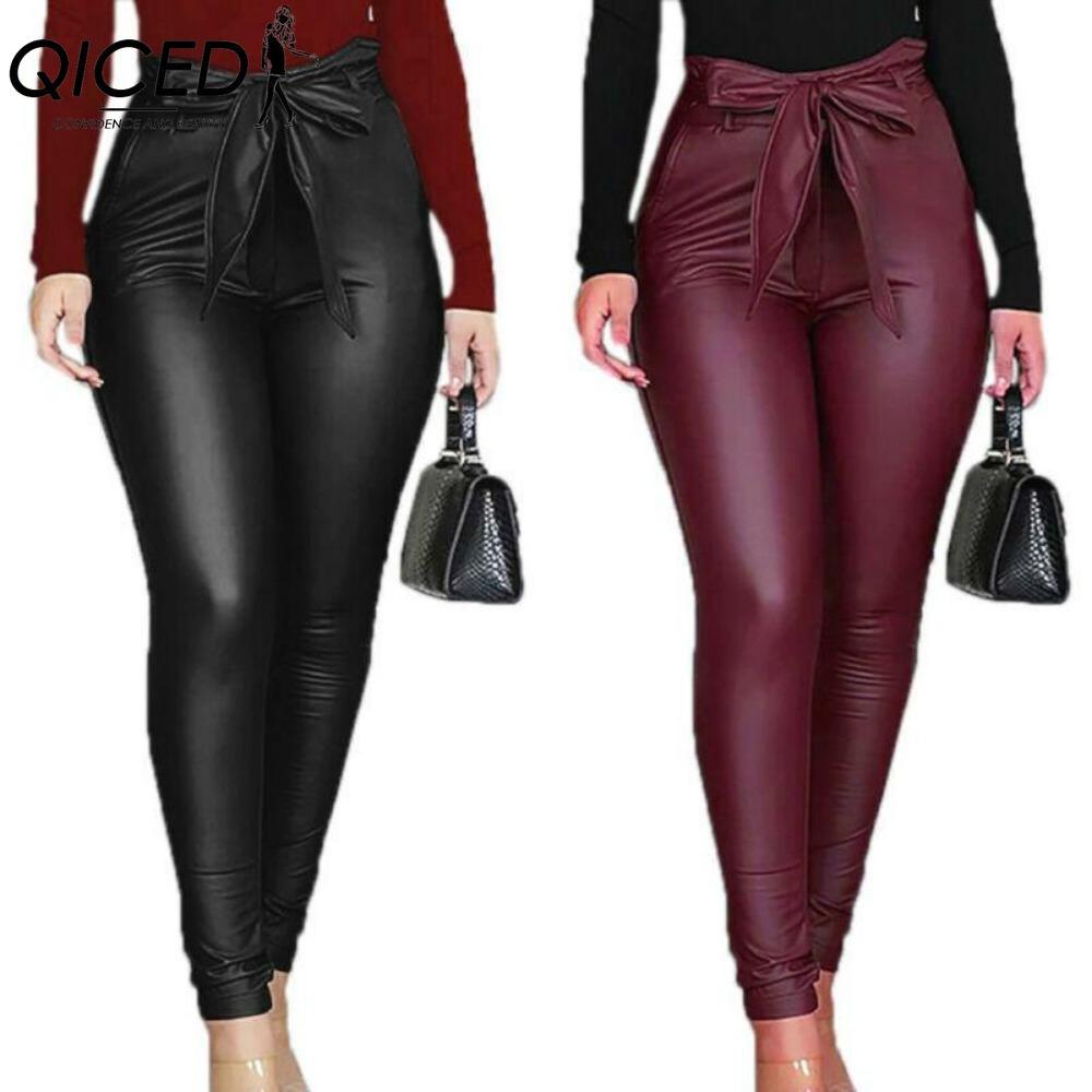 QICED Women Faux Leather Pants High Waist Slim Leggings Jeggings Skinny Trousers with Belt S чорний
QICED Women Faux Leather Pants High Waist Slim Leggings Jeggings Skinny Trousers with Belt S чорний