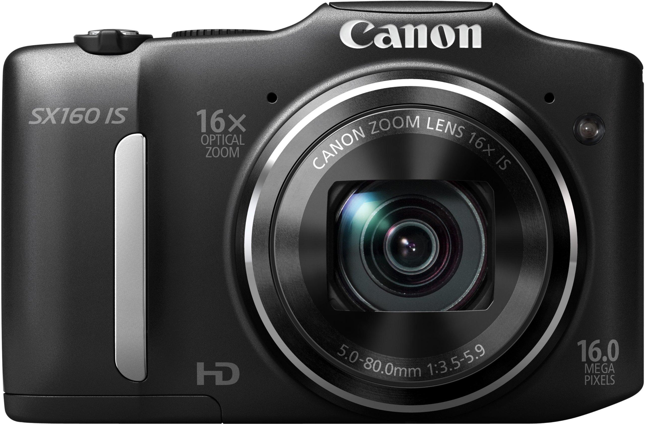 Цифрова камера Canon PowerShot SX160IS Приблизно 16 мільйонів 16x оптичних AA чорних пікселів PSSX160IS, масштабування, батареї, чорний
Цифрова камера Canon PowerShot SX160IS Приблизно 16 мільйонів 16x оптичних AA чорних пікселів PSSX160IS, масштабування, батареї, чорний