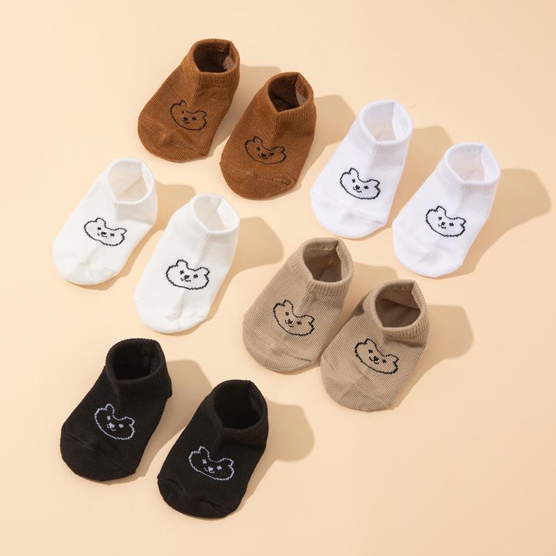 5 pairs of baby socks, cute bear-pattern elastic ankle socks, neutral baby socks, soft and suitable for newborns 6-12 M
5 pairs of baby socks, cute bear-pattern elastic ankle socks, neutral baby socks, soft and suitable for newborns 6-12 M