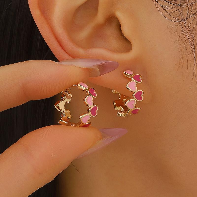 2026 New Colorful Drip Oil Heart-Shaped Hoop Earrings for Women Sweet Love Ear Buckle Fashion Earrings Zircon Accessories рожевий
2026 New Colorful Drip Oil Heart-Shaped Hoop Earrings for Women Sweet Love Ear Buckle Fashion Earrings Zircon Accessories рожевий