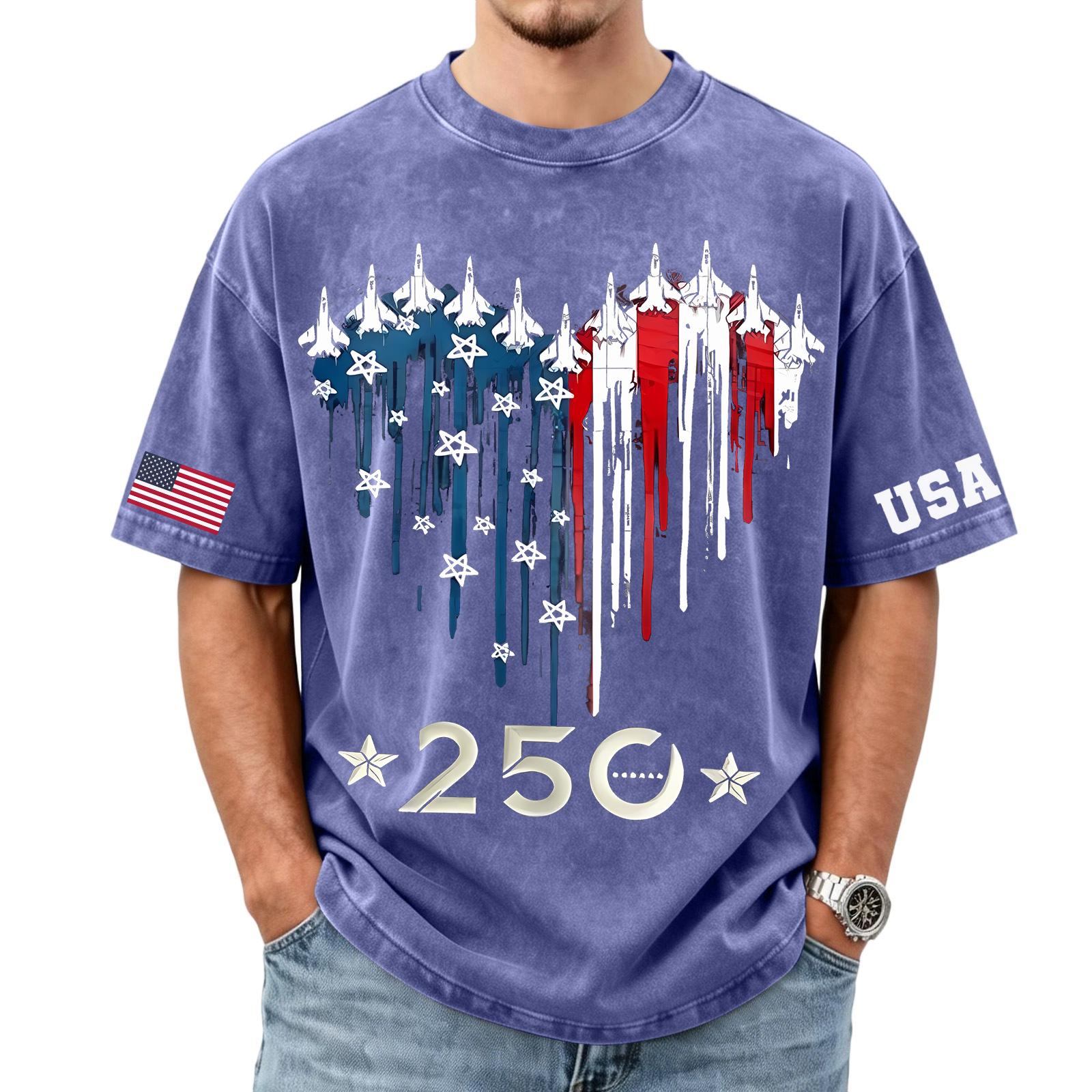 Men s loose and casual flag letter print T-shirt - Men s trendy washed short-sleeved top XXXL синий
Men s loose and casual flag letter print T-shirt - Men s trendy washed short-sleeved top XXXL синий