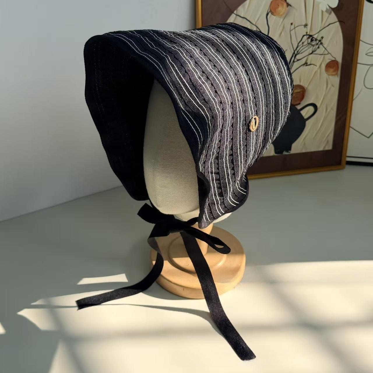 Summer Striped Back Opening Bow Big Brimmed Fisherman Hat For Women, Fashionable French Sunshade And Sun Protection Bucket Hat чорний
Summer Striped Back Opening Bow Big Brimmed Fisherman Hat For Women, Fashionable French Sunshade And Sun Protection Bucket Hat чорний